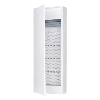Armoire de communication en saillie f-tronic VISION60K à 5 rangées avec prise Schuko triple, blanche 7220223