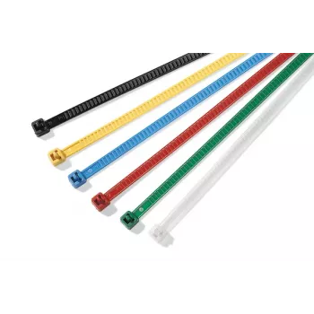 Serre-câble réutilisable HellermannTyton LR55, 195 x 4,7 mm, jaune, 25 pièces 115-00004