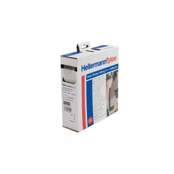 HELLERMANNTYTON HIS-A boîte distributrice de gaine thermorétractable avec adhésif 9 mm/3 mm 3:1 5 m transparente (308-10903)