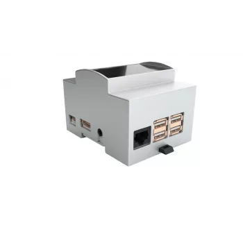 ALLNET Boîtier de montage sur rail DIN pour Raspberry Pi 4 Model B avec fenêtre transparente, gris 25.0410000.RP4