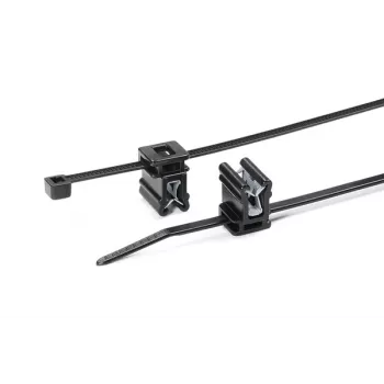 Collier de serrage HellermannTyton T30REC4A-PA66HS/PA66HIRHS-BK noir stabilisé à la chaleur et résistant aux chocs 150x3,5 mm, lot de 500 150-76090