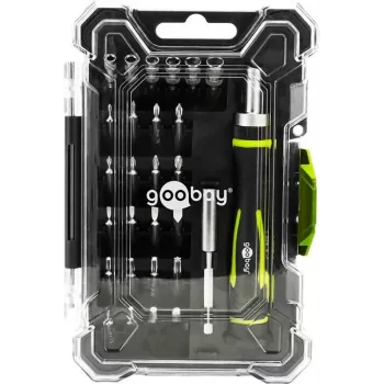 Ensemble de tournevis de précision Goobay 77840 avec ensemble de 26 embouts