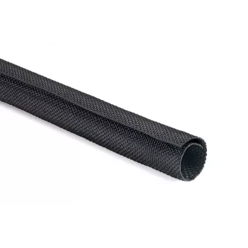 Gaine tressée auto-enveloppante HellermannTyton Helagaine Twist-In, diamètre de faisceau 29-32 mm, 2 m, noire 170-01017