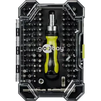 Ensemble de 100 embouts de tournevis Goobay avec embouts en acier S2 à six pans 1/4 inch et porte-embout magnétique 77844