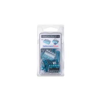 Connecteur de fil à insertion HellermannTyton HelaCon Plus Mini HCPM-5 5 pôles, bleu/transparent, pack de 10 148-90057