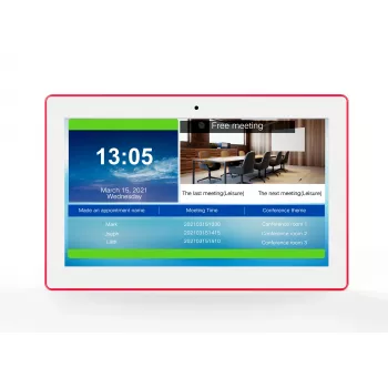 Tablette de salle de réunion ALLNET MeetTwo-150W 15 inch avec LED RGB, Android 16, NFC/RFID, blanche