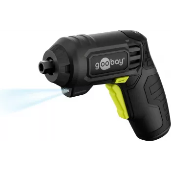 Ensemble tournevis sans fil mini Goobay 31 pièces poignée pistolet avec 28 embouts et charge Micro-USB (77818)