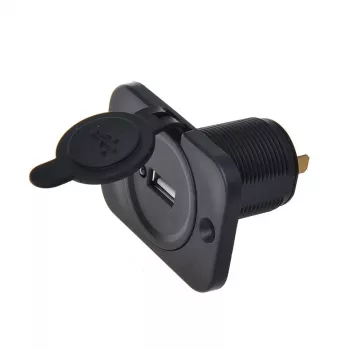 Prise de charge USB encastrable IWH 12/24 V, 2,1 A, 1x USB-A, montage sur panneau 019004