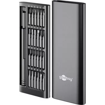 Ensemble de tournevis de précision Goobay 77836 24 pièces avec porte-embouts magnétique