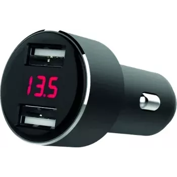 Chargeur de voiture double USB IWH avec affichage de tension 4,8 A (019062)