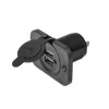Prise double encastrée USB IWH 12/24 V 2,1 A 2x USB-A noire 019006