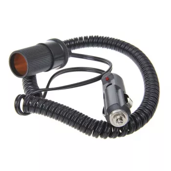 Rallonge spiralée IWH 12/24V 10A 3m fiche allume-cigare vers prise femelle 019001
