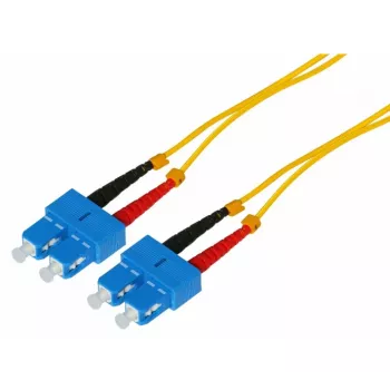 Câble de raccordement fibre optique HD Tecline, 9/125 µm, monomode, OS2, SC duplex vers SC duplex, jaune, 15 m 799SS15