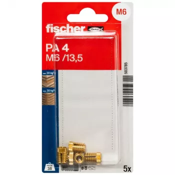 Fischer PA 4 M6/13,5 K NV cheville laiton, 1 ensemble (503785)