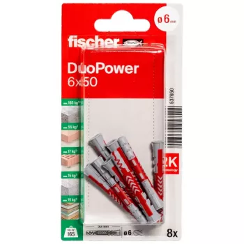 Fischer DuoPower 6 x 50 K NV cheville universelle, 1 ensemble (537650)