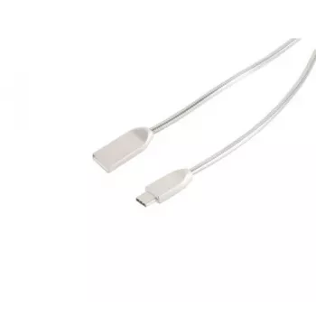 Câble de charge et de synchronisation EXERTIS CONNECT USB A vers Type-C 3.1 acier argent 1,6 m 39910217