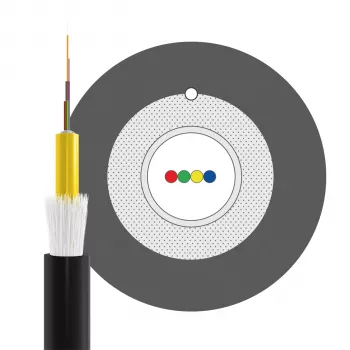 Câble fibre optique INFRALAN U-DQ(ZN)BH OM3 4G (1x4) Eca 3000N LSZH noir 7,5 mm 54504D1E-CPR