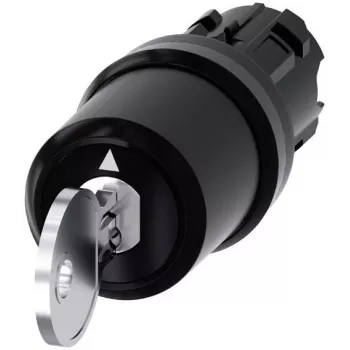Commutateur à clé Siemens SIRIUS ACT, 22mm, 2 positions, à verrouillage, 90°, anneau frontal en plastique noir, clé SSG10 3SU10005HJ010AA0