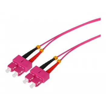 Tecline HD Fiber Optic Patch Cable, 50/125 µm, Multimode, OM4, SC Duplex to SC Duplex, Erika Violet, 3.0 m (798SS03)