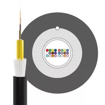 Câble fibre optique INFRALAN U-DQ(ZN)BH OS2 24E (1x24) Eca 3000N LSZH noir, 7,5 mm G657A1 54424D1E-CPR
