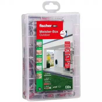 Assortiment de chevilles et vis FISCHER pour extérieur et pièces humides 130 pièces 561385