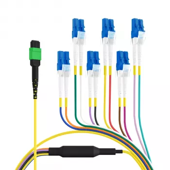 EFB Elektronik Câble trunk MPO-PLUS/APC(F)-LC OS2 12 fibres type B LSZH jaune 3 m MPOF12LCOS2-3