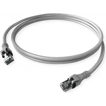 ZVK GmbH Câble de raccordement EasyLan PushPull Cat 6 STP, RJ-45 mâle vers RJ-45 mâle, 1 m, gris, anti-accroche moulé CPP1OACACA0010