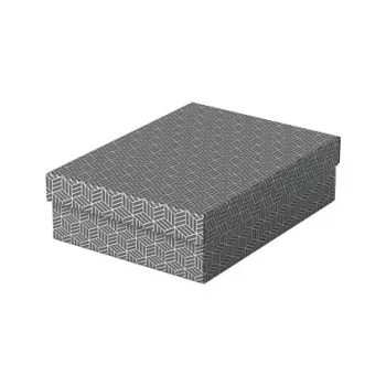 Esselte Boîte de rangement et cadeau Home M, lot de 3, gris, carton ondulé 100 % recyclé, couvercle amovible 628285