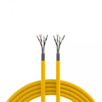 Câble INFRALAN Cat.7A 1250 AWG22 S/FTP 4P CPR Dca 25Gbit/s ready jaune colza RAL1021, 100 m 999833.100-CPR