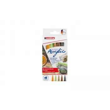 Ensemble de marqueurs acryliques Edding 5300 pointe fine 5 couleurs assorties 4-5300-5S-1