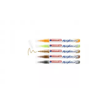 Ensemble de marqueurs acryliques Edding 5300 pointe fine 5 couleurs assorties 4-5300-5S-1