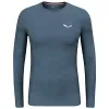 T-shirt à manches longues Cristallo Warm Amr Salewa pour homme sous-couche mérinos - Dark Denim, taille M