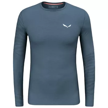 T-shirt à manches longues Cristallo Warm Amr Salewa pour homme sous-couche mérinos - Dark Denim, taille M