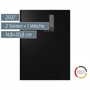 BRUNNEN TIME CENTER 2027 Book Calendar A5 Black Weekly Planner 1072520907