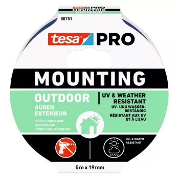 Ruban de montage tesa Mounting PRO Outdoor 66751-00001-00 transparent, 5 m x 19 mm, 1 rouleau