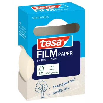 Ruban adhésif papier Tesa 59211 19 mm x 10 m, blanc naturel, déchirable à la main, inscriptible, sans solvant 59211-00000-00