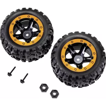 Jeu de roues tout-terrain Reely RE-6904695 1:10 (2 pièces, 87 mm, hexagone 12 mm, noir)