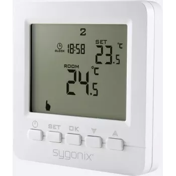 Thermostat d'ambiance encastré avec programme hebdomadaire Sygonix, 5 à 35 °C, blanc (SY-4500818)