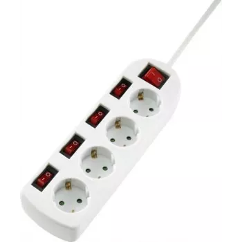 Adaptateur de prise Schuko avec interrupteur Sygonix SY-4535068, blanc, 16 A, 3680 W, protection enfant