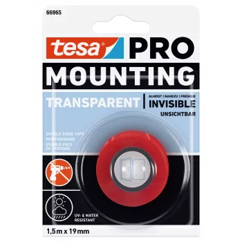 Ruban de montage tesa Mounting PRO transparent 66965-00000-00 1,5 m x 19 mm