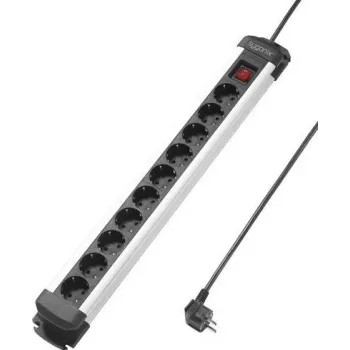 Sygonix SY-4538266 multiprise 10 prises avec interrupteurs, câble 1,5 m, noir/argent