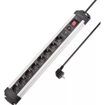 Multiprise parafoudre SYGONIX SY-4755614, 6 prises Schuko, argent/noir