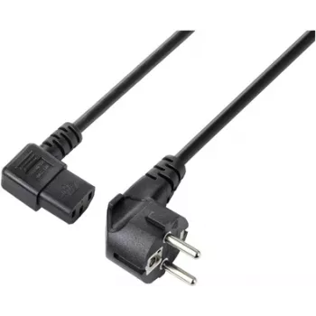 Câble d'alimentation IEC C13 Sygonix SY-5243882, CEE 7/7 Schuko coudé vers prise IEC C13, 3 m, noir
