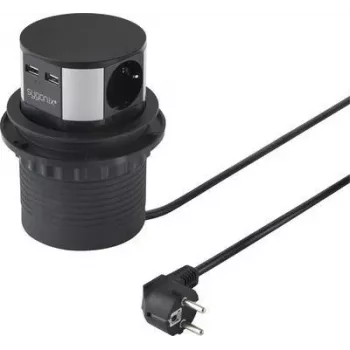 Tour multiprise SYGONIX SY-4780156 8 prises AC 2 USB-A 1 USB-C câble 1,5 m noir/argent