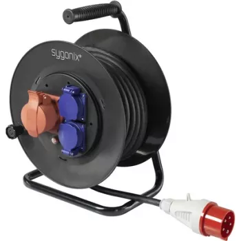 Enrouleur de câble Sygonix SY-5806894 25 m fiche CEE 16 A 5 broches IP44 noir