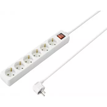 Multiprise avec interrupteur Sygonix SY-4891008, 3 prises, câble 1,5 m, blanche