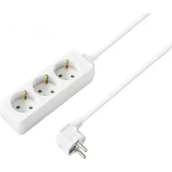 Multiprise 3 prises Sygonix SY-4890982 avec interrupteur, câble 1,5 m, blanche