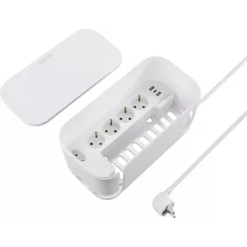 Multiprise 5 prises Schuko Sygonix SY-6118238 avec rail d'alimentation, câble 1,5 m, blanche