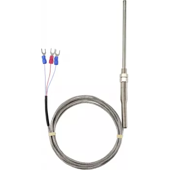 Sonde de température Sygonix M8 PT100 3 fils, -50 à 300 °C, acier inoxydable, IP67, câble silicone 2 m SY-6085070
