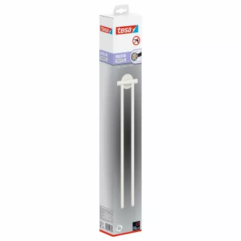 Porte-serviettes double tesa MOON WHITE, autocollant, 2 barres à serviettes, métal, blanc mat 40572-00000-00